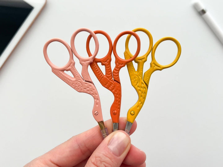 Matryoshka Doll Shop - Bird scissors, small sewing scissors, stork scissors - Shae's Stitchery -