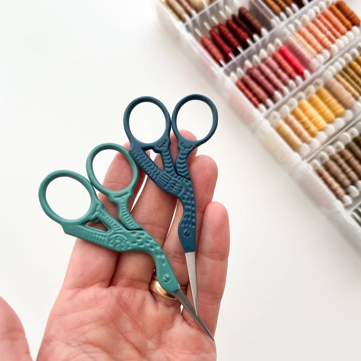 Matryoshka Doll Shop - Bird scissors, small sewing scissors, stork scissors - Shae's Stitchery -