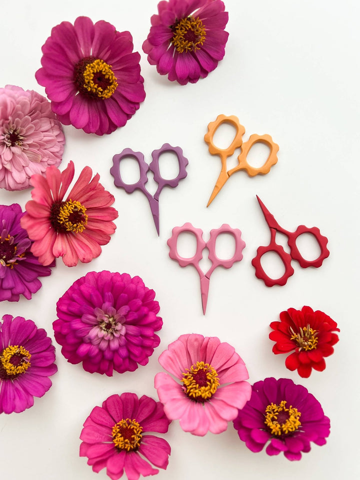 Matryoshka Doll Shop - Small Flower scissors, tiny embroidery scissors - Shae's Stitchery -