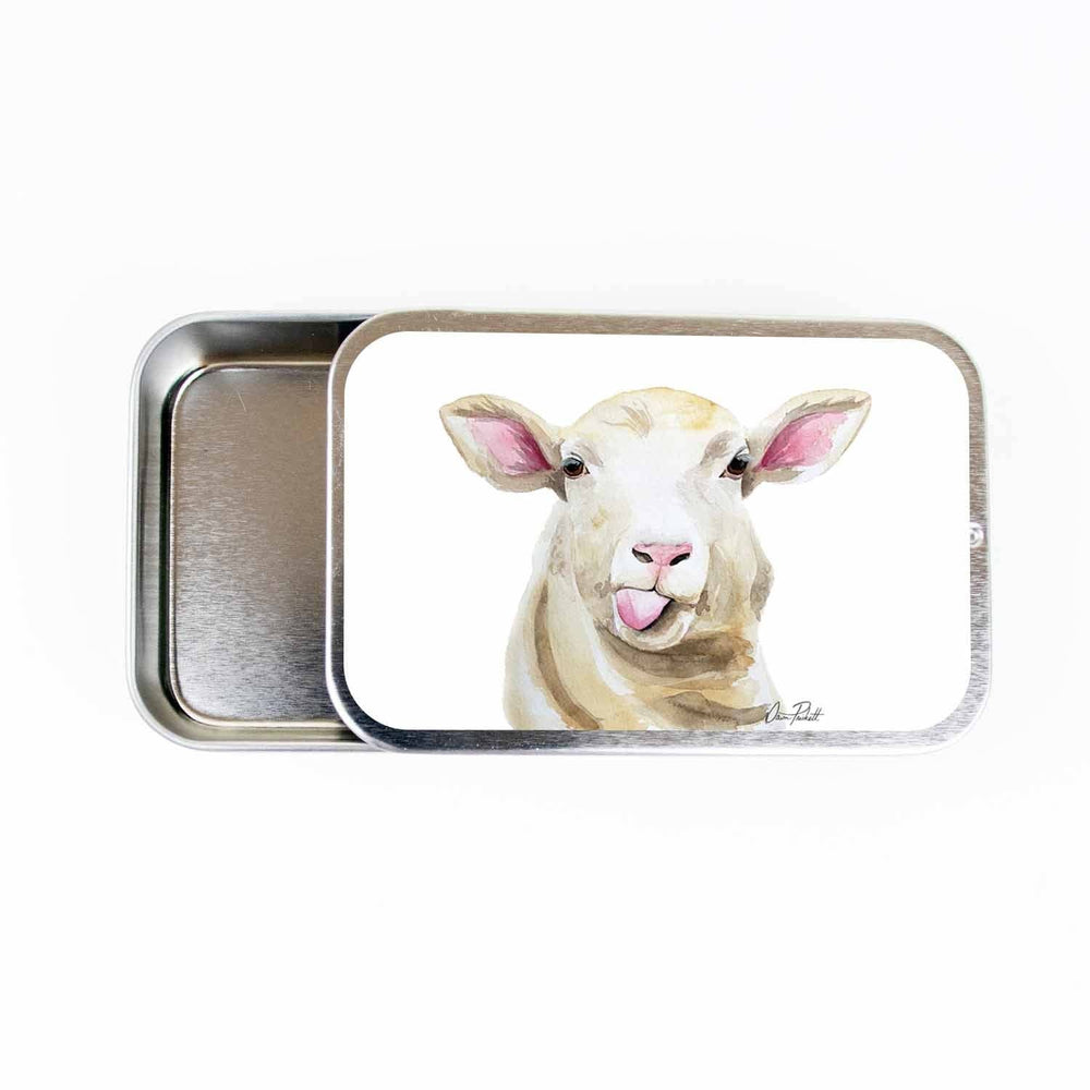 Twice Sheared Sheep - Sassy Sheep Stitch Marker Storage Tin - Shae's Stitchery - notion tin