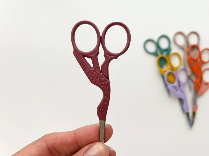 Matryoshka Doll Shop - Bird scissors, small sewing scissors, stork scissors - Shae's Stitchery -