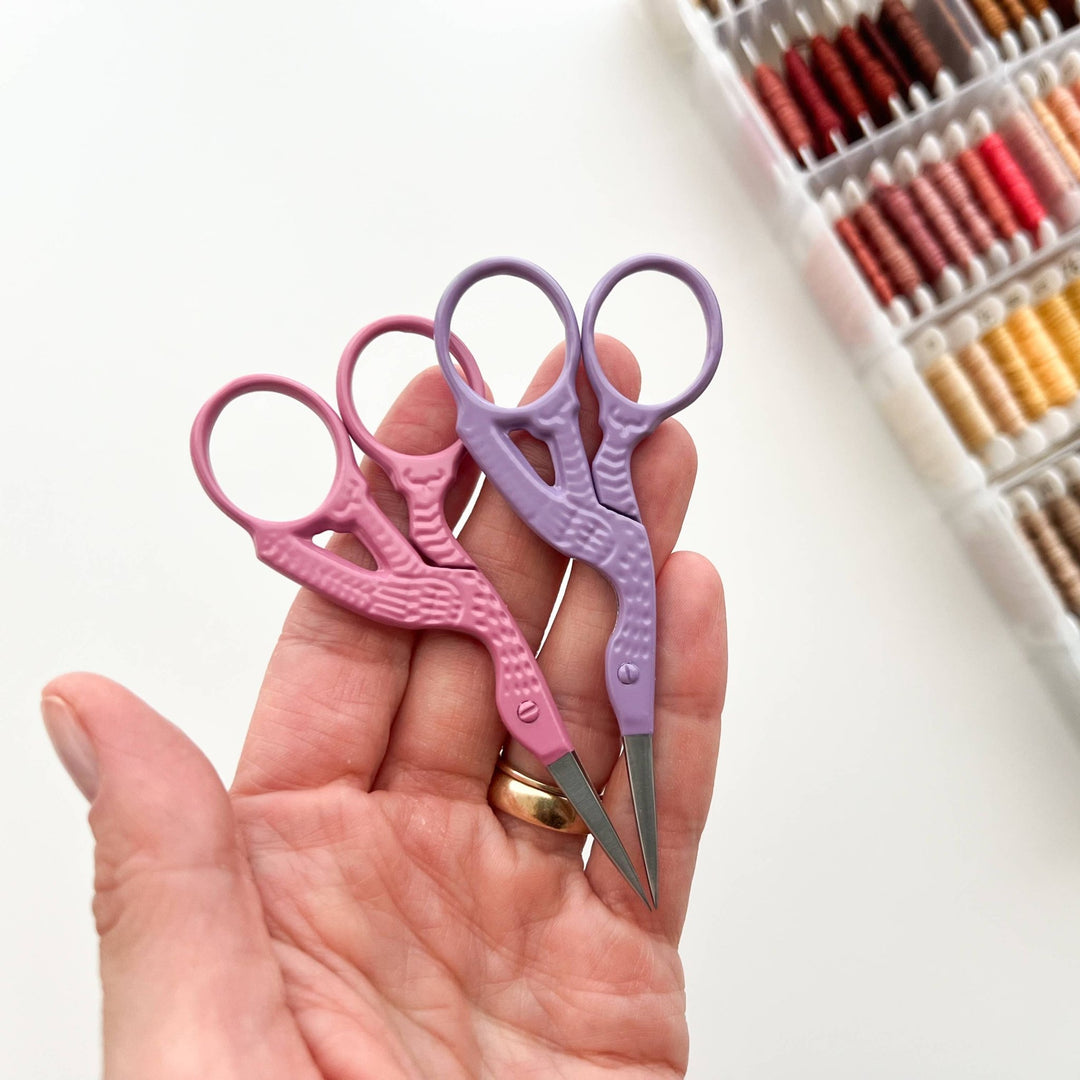 Matryoshka Doll Shop - Bird scissors, small sewing scissors, stork scissors - Shae's Stitchery -