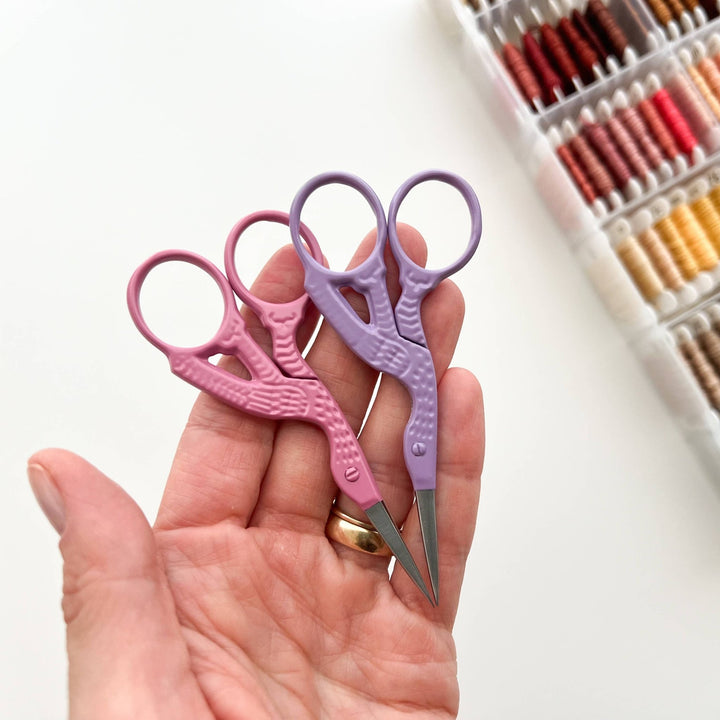 Matryoshka Doll Shop - Bird scissors, small sewing scissors, stork scissors - Shae's Stitchery -