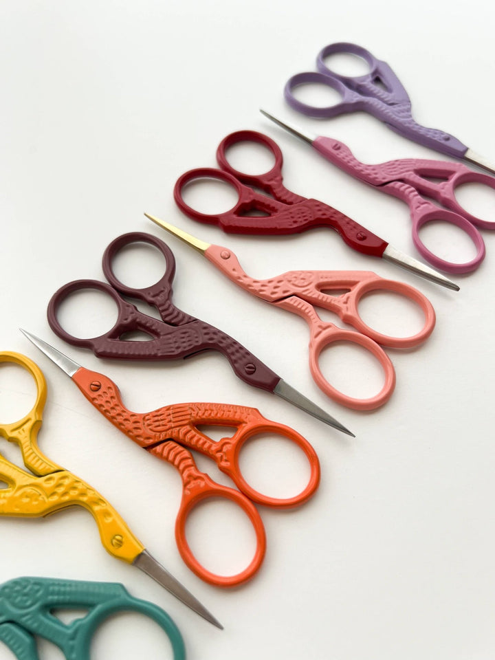 Matryoshka Doll Shop - Bird scissors, small sewing scissors, stork scissors - Shae's Stitchery -