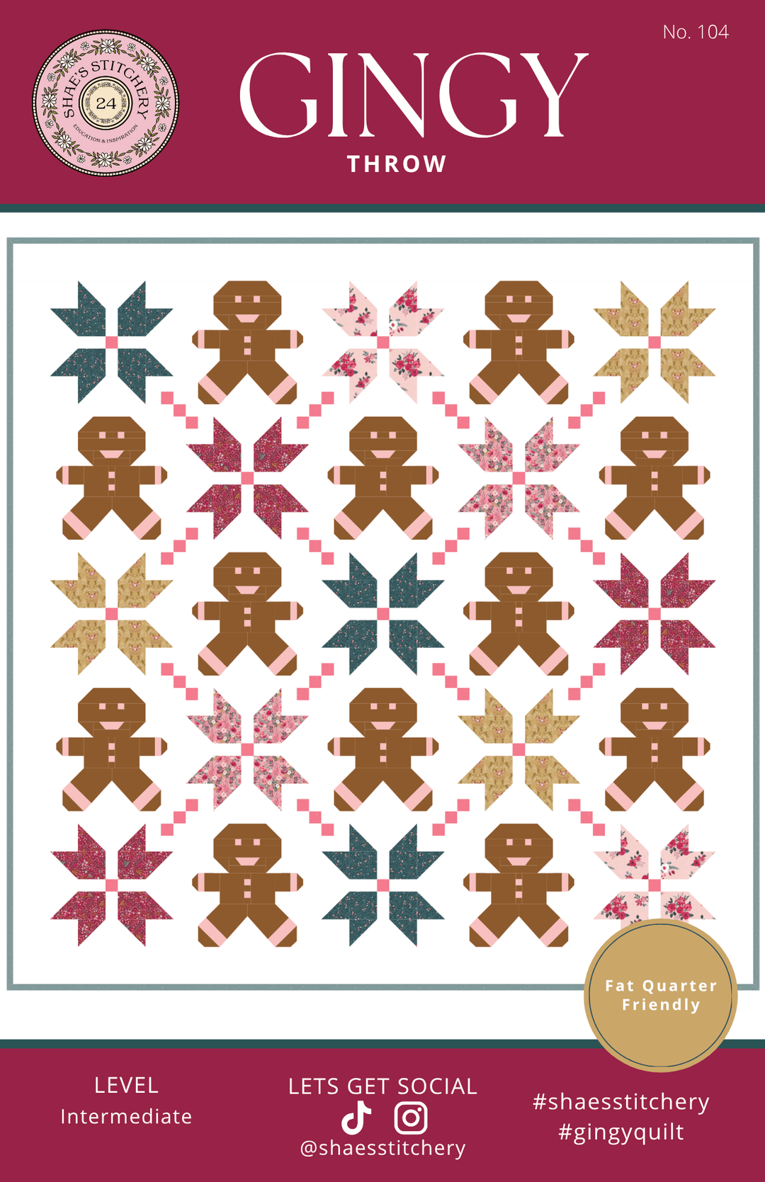 Gingy Quilt Pattern - PAPER (WHOLESALE) - Shae's Stitchery - Quilt Pattern