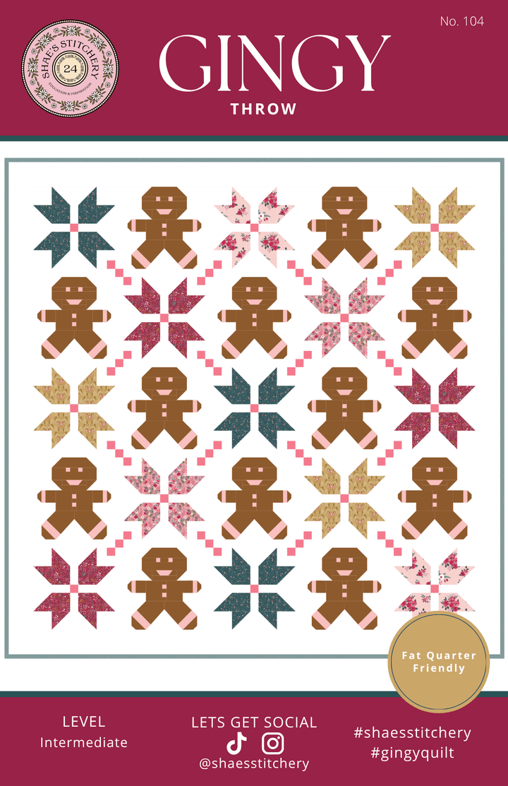 Gingy Quilt Pattern - PAPER (WHOLESALE) - Shae's Stitchery - Quilt Pattern