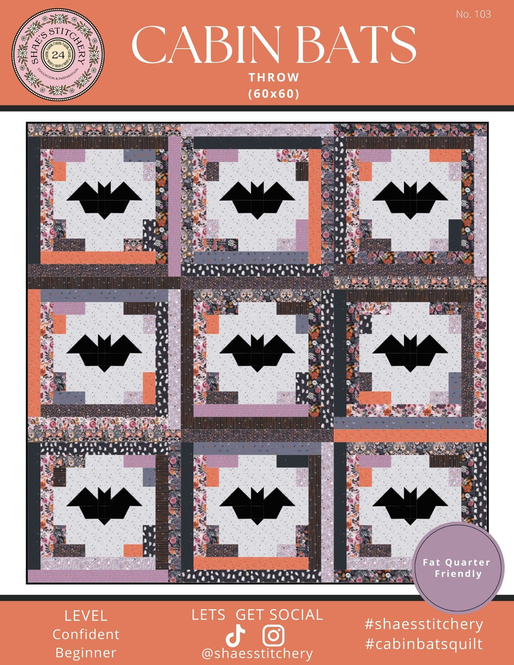 Cabin Bats Quilt Pattern and Sock Pattern Bundle - PDF - Shae's Stitchery - Quilt Pattern and Sock Pattern Bundle
