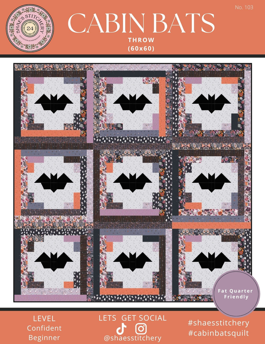Cabin Bats Quilt Pattern and Sock Pattern Bundle - PDF - Shae's Stitchery - Quilt Pattern and Sock Pattern Bundle
