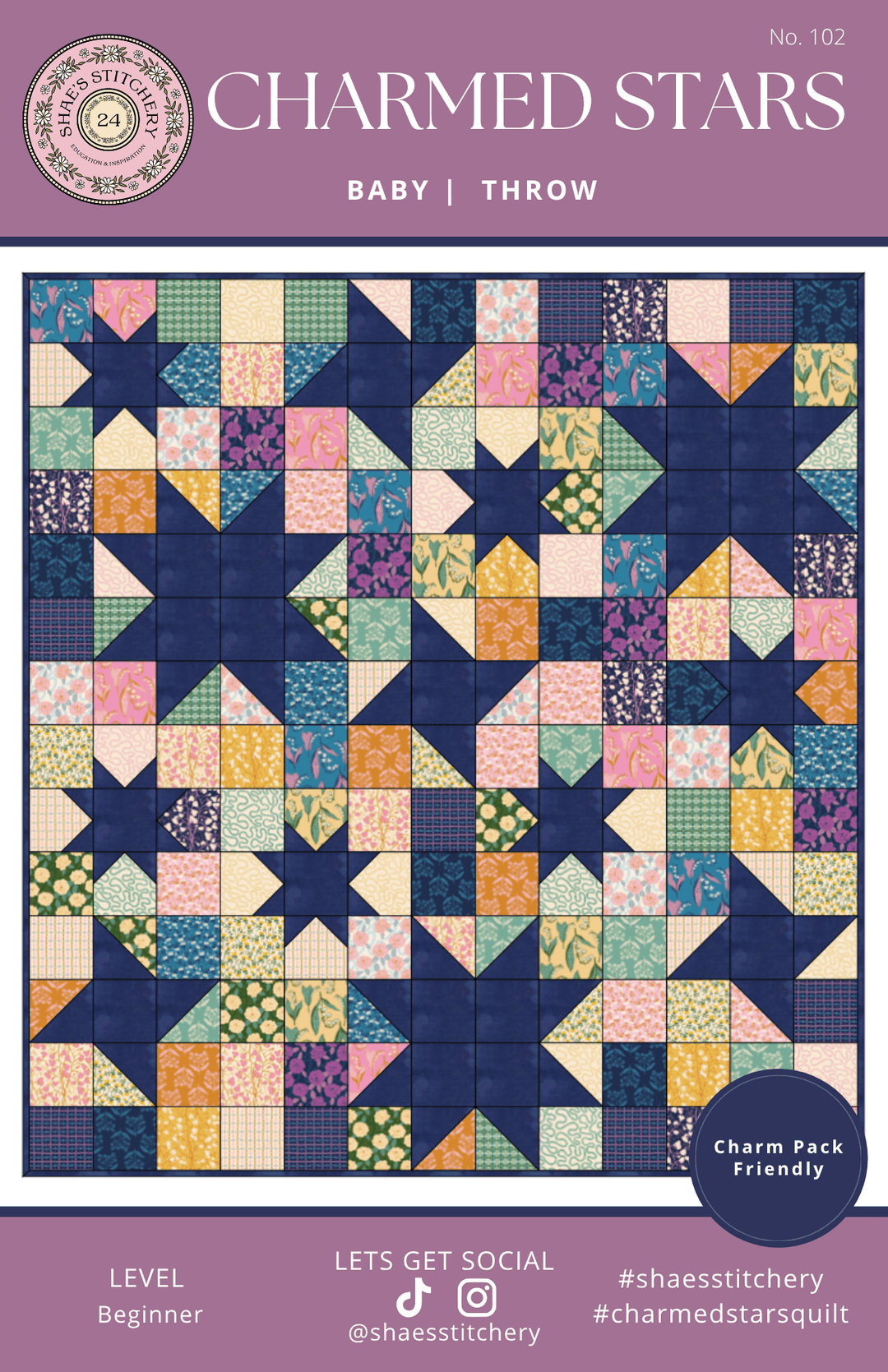 Charmed Stars Quilt Pattern - PAPER (WHOLESALE) - Shae's Stitchery - Quilt Pattern