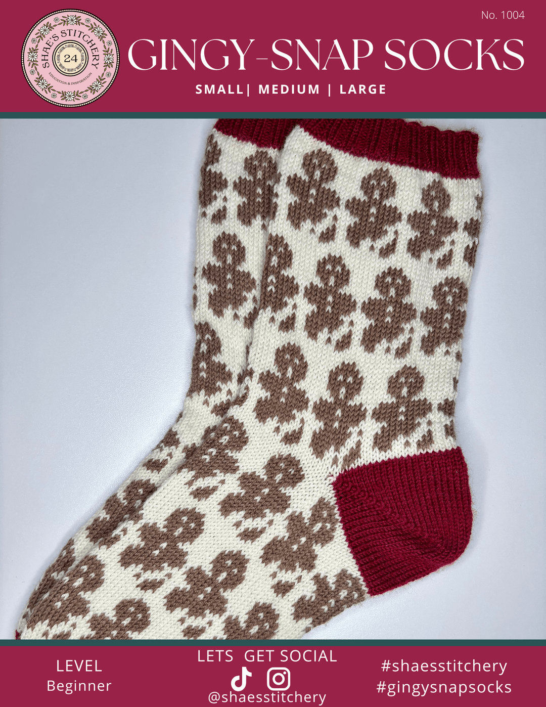 Gingy - SNAP Sock Pattern - PDF - Shae's Stitchery - Sock Pattern