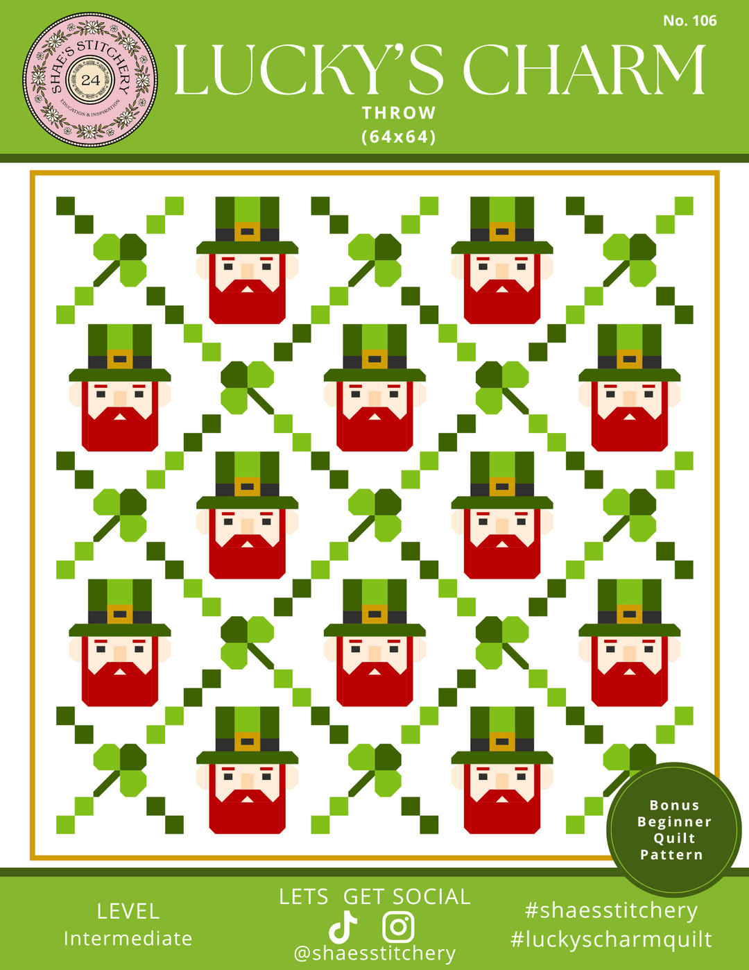 Lucky's Charm Quilt Pattern and Sock Pattern Bundle - PDF - Shae's Stitchery - Quilt Pattern and Sock Pattern Bundle