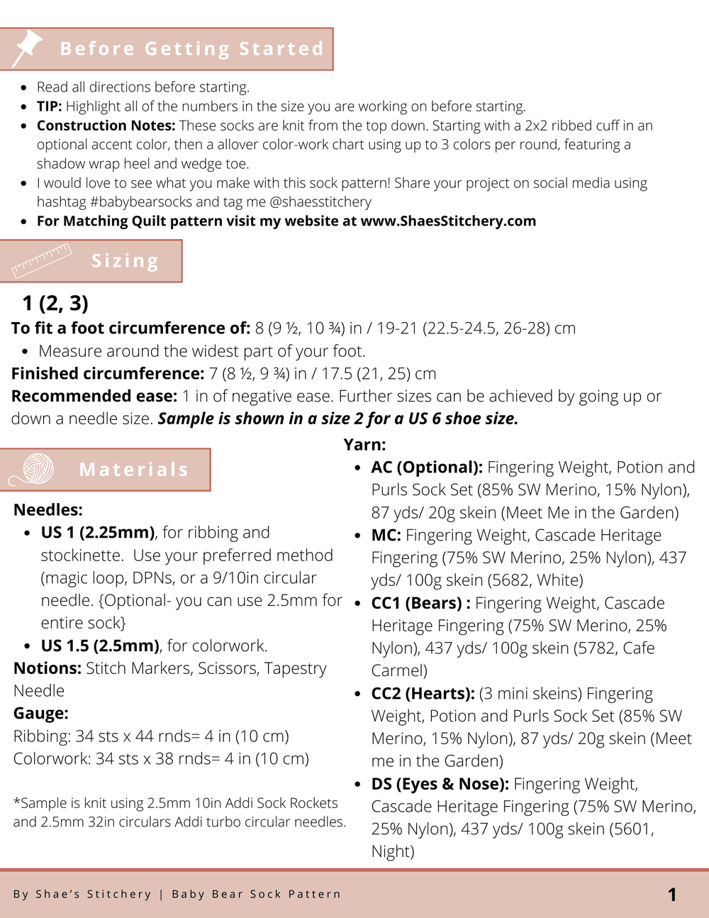 Bear Hugs Quilt Pattern and Sock Pattern Bundle - PDF - Shae's Stitchery - Quilt Pattern and Sock Pattern Bundle