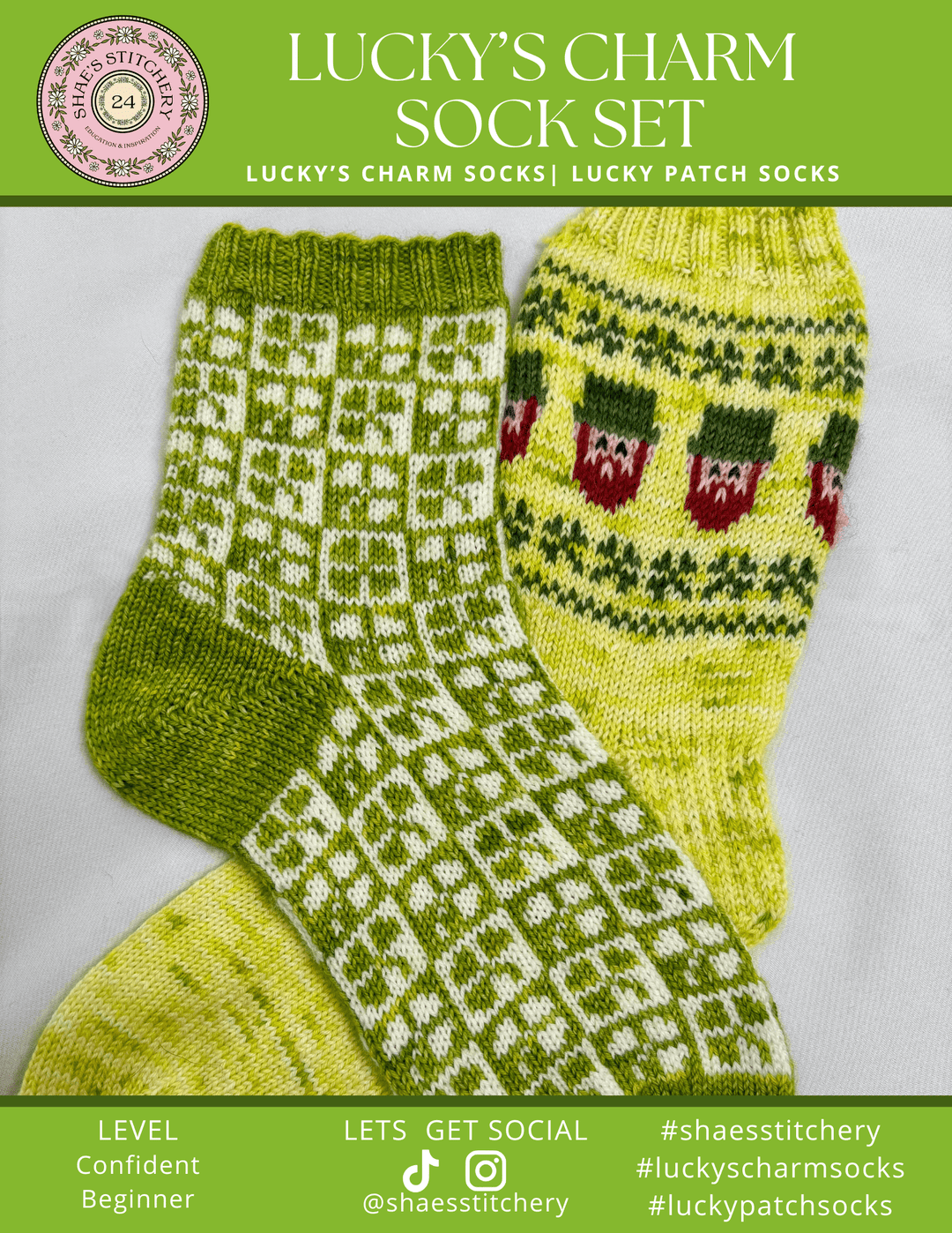 Lucky Sock Pattern Set - PDF - Shae's Stitchery - Sock Pattern