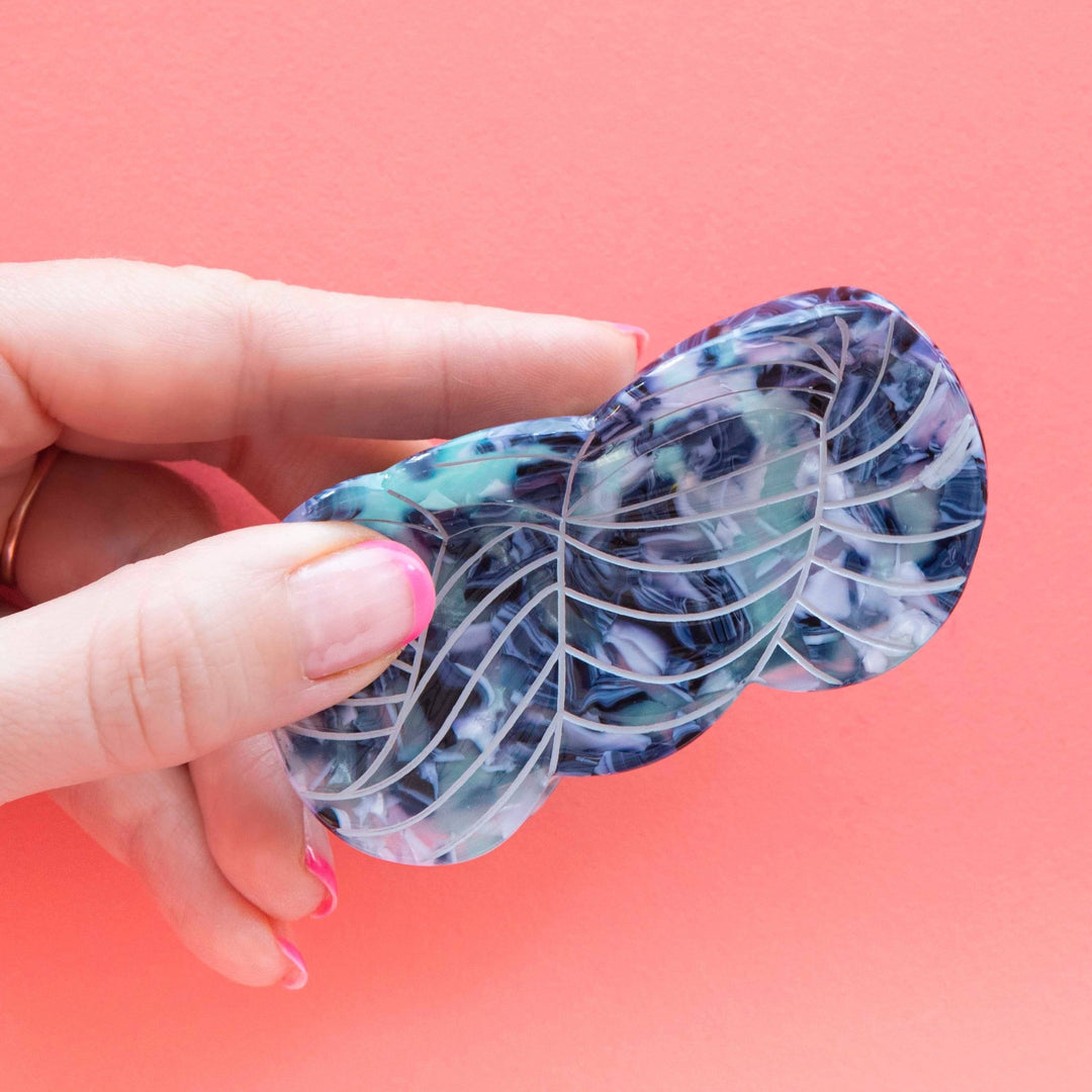 Sarah Hearts - Blue Yarn Skein Hair Claw Clip - Shae's Stitchery - Claw Clip