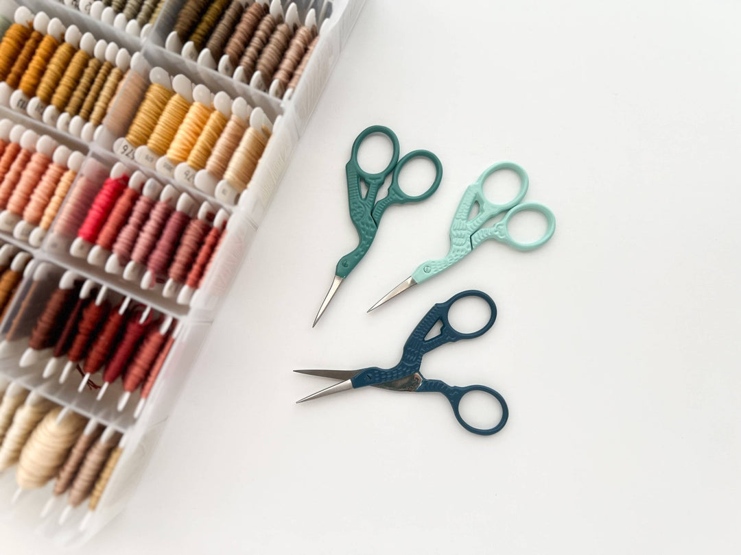 Matryoshka Doll Shop - Bird scissors, small sewing scissors, stork scissors - Shae's Stitchery -