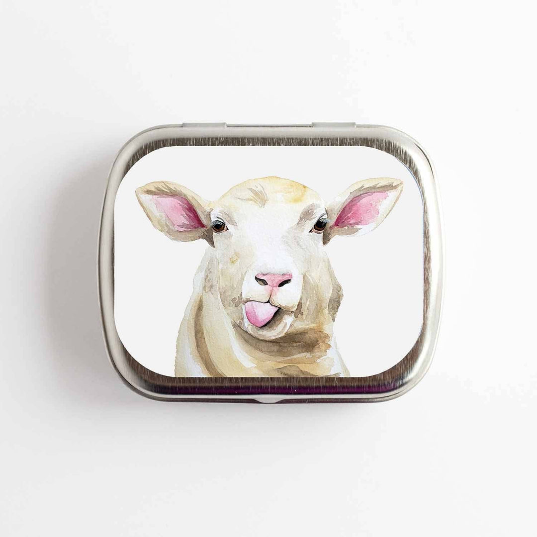 Twice Sheared Sheep - Sassy Sheep Stitch Marker Storage Tin - Shae's Stitchery - notion tin