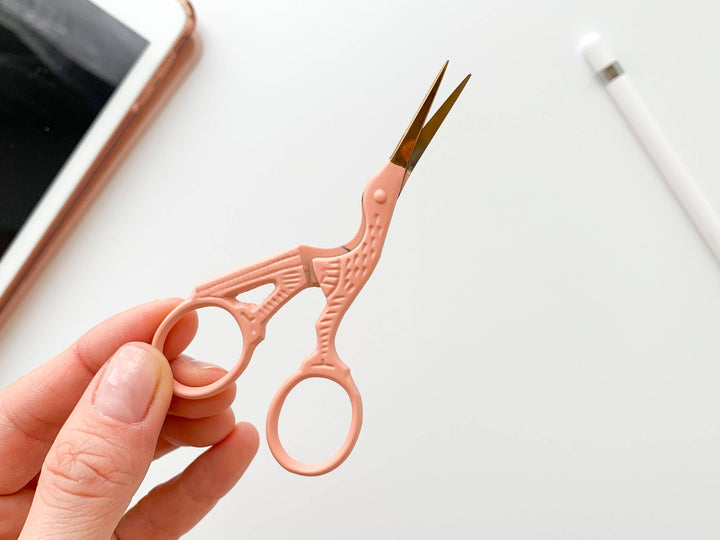 Matryoshka Doll Shop - Bird scissors, small sewing scissors, stork scissors - Shae's Stitchery -