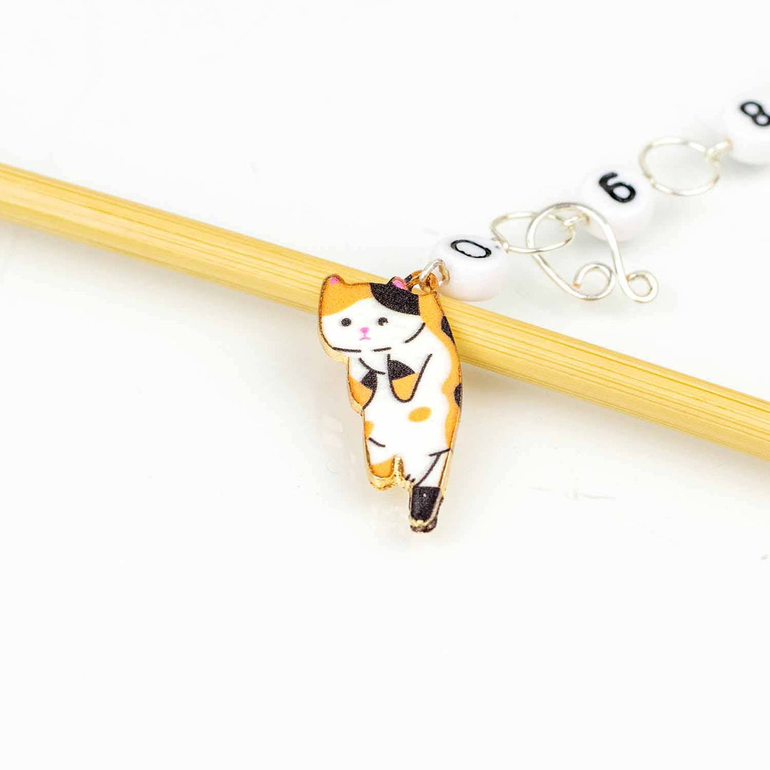 Twice Sheared Sheep - Calico Cat Knitting Chain Row Counter - Shae's Stitchery - Stitch Marker