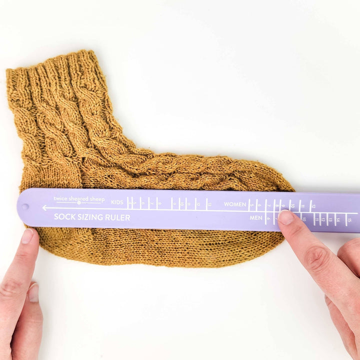 Twice Sheared Sheep - Sock Sizing Ruler - Sock Knitting Bracelet Ruler - Shae's Stitchery - Knitting Notion