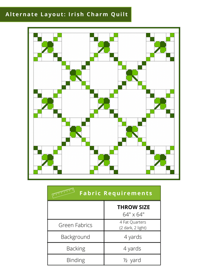 Lucky's Charm Quilt Pattern and Sock Pattern Bundle - PDF - Shae's Stitchery - Quilt Pattern and Sock Pattern Bundle